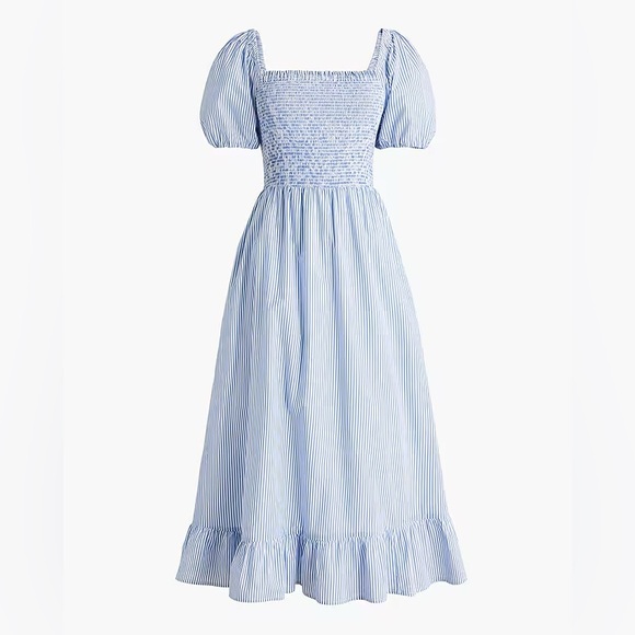 J. Crew blue stripe dress | Cotton dress | Midi dress - Picture 2 of 7